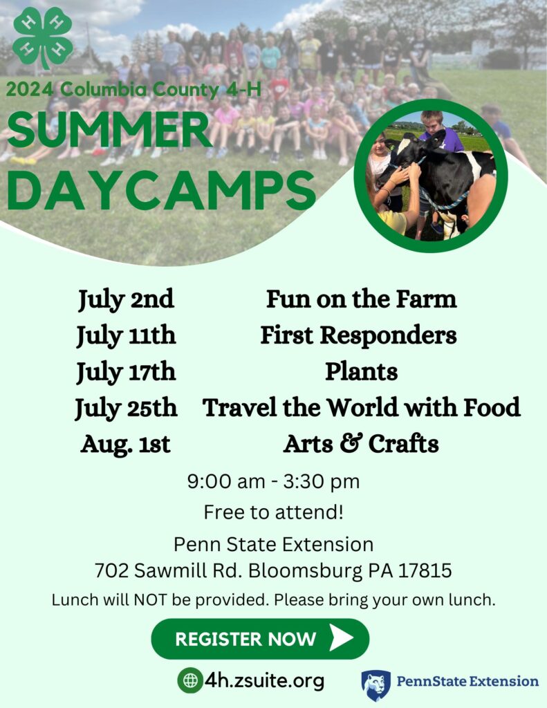 Columbia County 4H Summer Day Camps